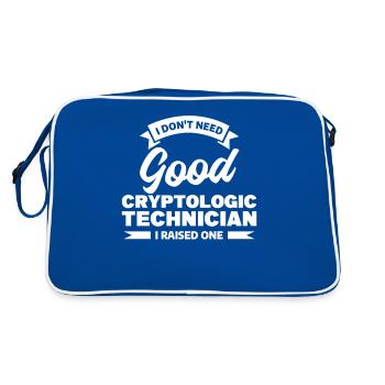 I Don't Need Good Cryptologic Technician I Raised - Retro Bag - blue/white - Back