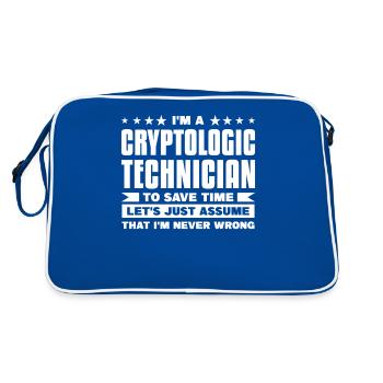 I'm A Cryptologic Technician To Save Time I'm - Retro Bag - blue/white - Back