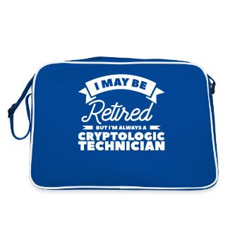 I Maybe Retired But I'm Always A Cryptologic - Retro Bag - blue/white - Back