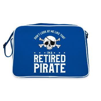 Don't Look At Me Like That I'm A Retired Pirate - Retro Bag - blue/white - Back