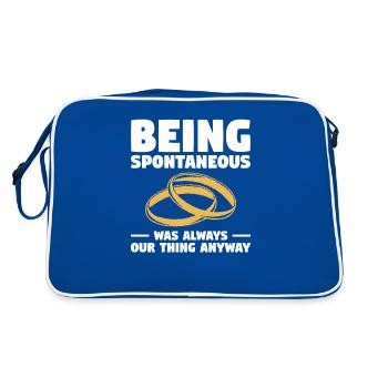 Being Spontaneous Was Always Our Thing Anyway - Retro Tasche - Blau/Weiß - Hinten