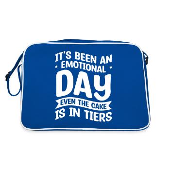It's Been An Emotional Day Even The Cake Is In - Retro Tasche - Blau/Weiß - Hinten