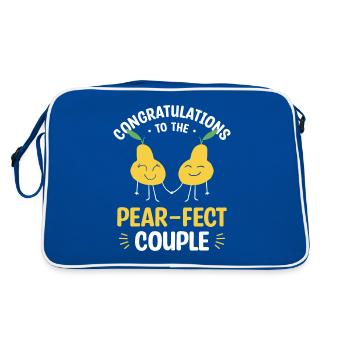 Congratulations To The Pear-fect Couple Marriage - Retro Tasche - Blau/Weiß - Hinten