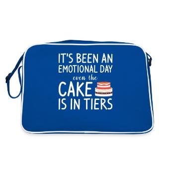 It's Been An Emotional Day Even The Cake Is In - Retro Tasche - Blau/Weiß - Hinten