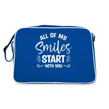 All Of My Smiles Start With You Wedding Marriage - Retro Tasche - Blau/Weiß - Hinten