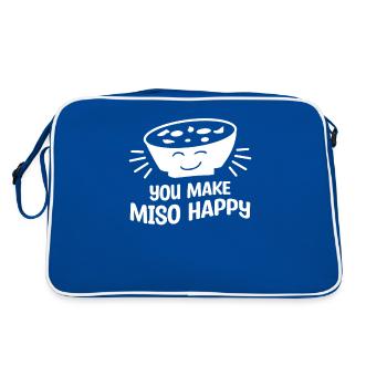 You Make Miso Happy Wedding Proposal Marriage - Retro Tasche - Blau/Weiß - Hinten