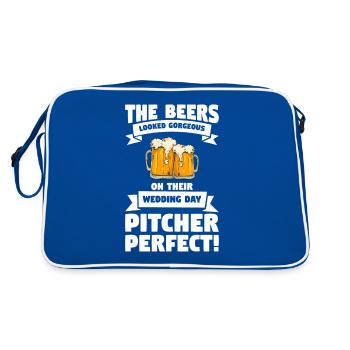 Beers Looked Gorgeous On Their Wedding Day Pitcher - Retro Tasche - Blau/Weiß - Hinten