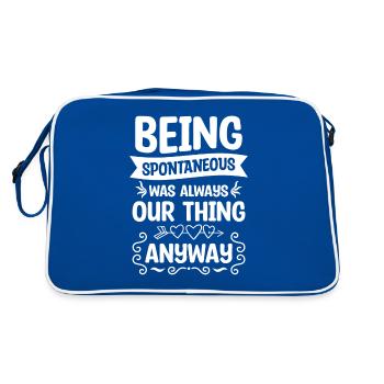 Being Spontaneous Was Always Our Thing Anyway - Retro Tasche - Blau/Weiß - Hinten