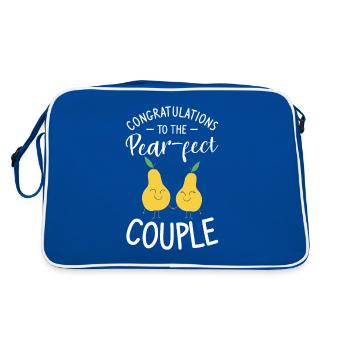 Congratulations To The Pear-fect Couple Marriage - Retro Tasche - Blau/Weiß - Hinten