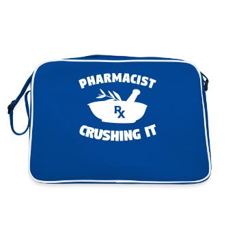 Pharmacist Crashing It Pharmacy Technician - Retro Bag - blue/white - Back