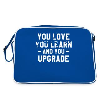You Love You Learn And You Upgrade Divorcement - Retro Bag - blue/white - Back