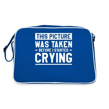 This Picture Was Taken Before I Started Crying - Retro Tasche - Blau/Weiß - Hinten