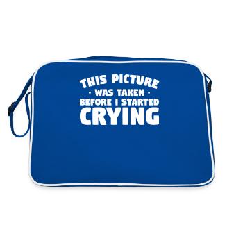 This Picture Was Taken Before I Started Crying - Retro Tasche - Blau/Weiß - Hinten