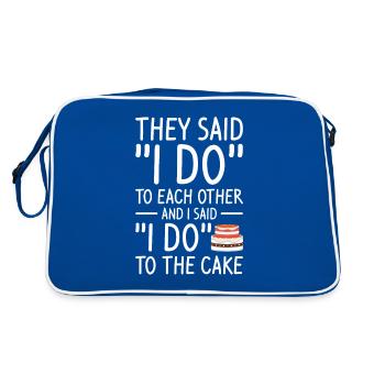 They Said I Do To Each Other And I Said I Do To - Retro Tasche - Blau/Weiß - Hinten
