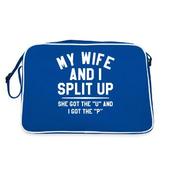 Ma femme et moi nous sommes séparés, elle a eu le U et j’ai eu le - Sac Retro - bleu/blanc - Dos