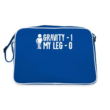 Gravity 1 My Leg 0 Broken Bone Injury Recovery - Retro Bag - blue/white - Back