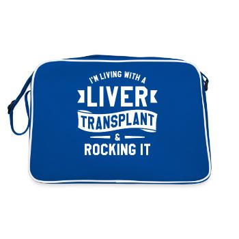 Je vis avec une greffe de foie et je le balance - Sac Retro - bleu/blanc - Dos