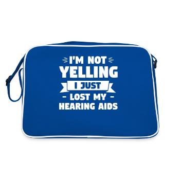I'm Not Yelling I Just Lost My Hearing Aids Deaf - Retro Bag - blue/white - Back