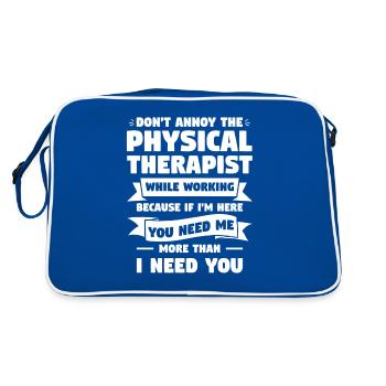 Ne pas ennuyer le physiothérapeute en travaillant - Sac Retro - bleu/blanc - Dos