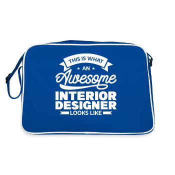 This Is What An Awesome Interior Designer Looks - Retro Tasche - Blau/Weiß - Hinten