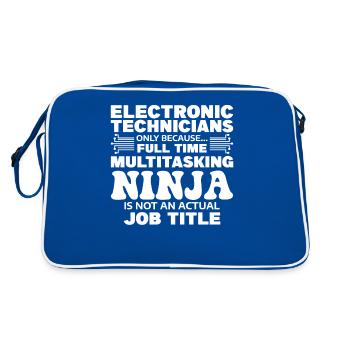 Electronic Technicians Only Because Full Time - Retro Tasche - Blau/Weiß - Hinten