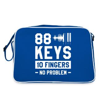88 Keys 10 Fingers No Problem Piano Pianist - Retro Bag - blue/white - Back
