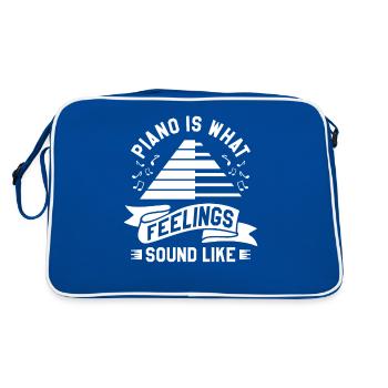 Le piano est ce que les sentiments sonnent comme un pianiste de clavier - Sac Retro - bleu/blanc - Dos