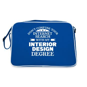 Don't Confuse Your Internet Search With My - Retro Tasche - Blau/Weiß - Hinten