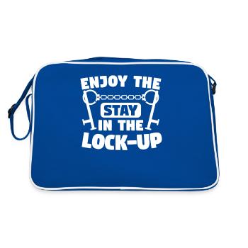 Enjoy The Stay In The Lock-Up Correctional Officer - Retro Tasche - Blau/Weiß - Hinten