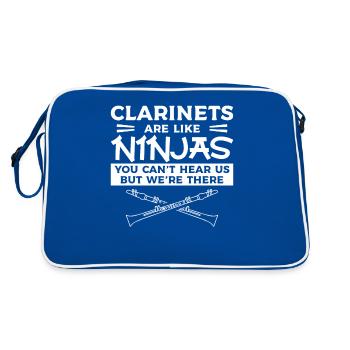 Les clarinettes sont comme des ninjas que vous ne pouvez pas nous entendre mais - Sac Retro - bleu/blanc - Dos