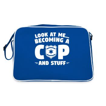 Me regarder devenir flic et bourrer la police - Sac Retro - bleu/blanc - Dos