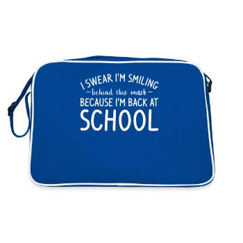 I'm Smiling Behind This Mask Because I'm Back At - Retro Bag - blue/white - Back