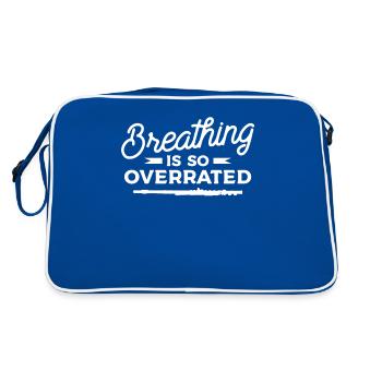 Breathing Is So Overrated Flute Flutist - Retro Tasche - Blau/Weiß - Hinten