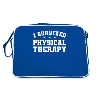 I Survived Physical Therapy Therapist - Retro Tasche - Blau/Weiß - Hinten