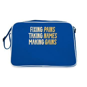 Réparer les douleurs Prendre des noms Faire des gains physiques - Sac Retro - bleu/blanc - Dos