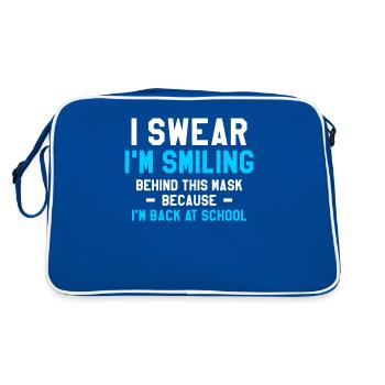 I'm Smiling Behind This Mask Because I'm Back At - Retro Bag - blue/white - Back