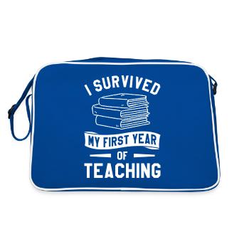 I Survived My First Year Of Teaching Back To - Retro Bag - blue/white - Back
