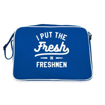 I Push The Fresh In Freshmen - Retro Bag - blue/white - Back