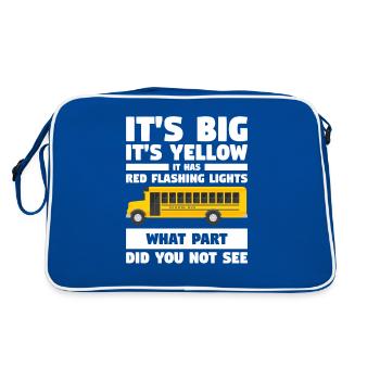 It's Big It's Yellow It Has Red Flashing Lights - Retro Bag - blue/white - Back