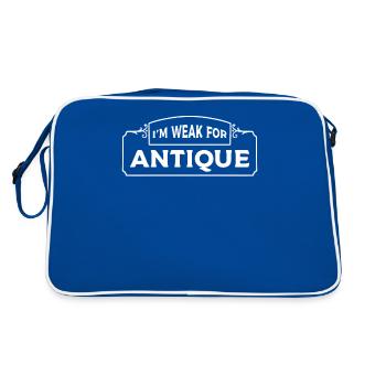 I'm Weak For Antique Antiquing Antique Collector - Retro Tasche - Blau/Weiß - Hinten