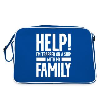 Help I'm Trapped On A Ship With My Family Vacation - Retro Bag - blue/white - Back