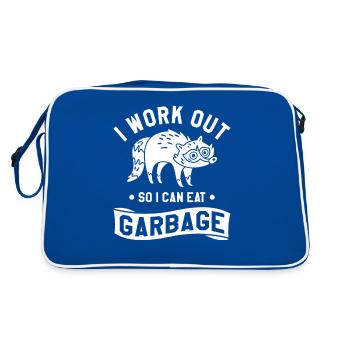 I Work Out So I Can Eat Garbage Raccoons Raccoon - Retro Bag - blue/white - Back