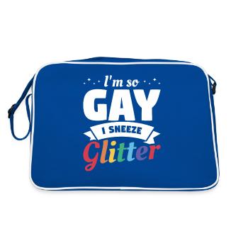 I'm So Gay I Sneeze Glitter LGBT Bisexual Pride - Retro Bag - blue/white - Back