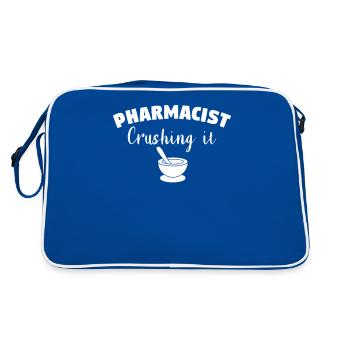 Pharmacist Crashing It Pharmacy Technician - Retro Bag - blue/white - Back
