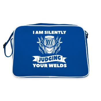 Je juge silencieusement votre ouvrier en métal soudé - Sac Retro - bleu/blanc - Dos