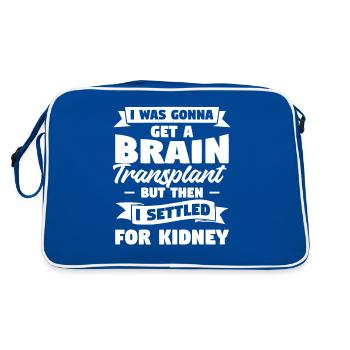 I Was Gonna Get A Brain Transplant But I Settled - Retro Bag - blue/white - Back