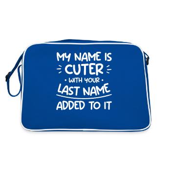 Mon nom est plus mignon avec votre nom de famille ajouté - Sac Retro - bleu/blanc - Dos