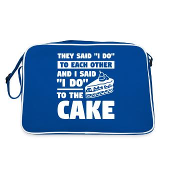They Said I Do To Each Other And I Said I Do To - Retro Tasche - Blau/Weiß - Hinten