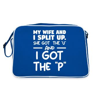 Ma femme et moi nous sommes séparés, elle a eu le U et j’ai eu le - Sac Retro - bleu/blanc - Dos