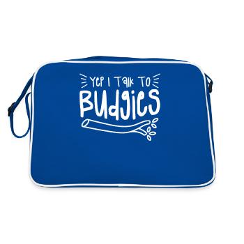 Oui je parle aux perruches Parrot Budgie Lover - Sac Retro - bleu/blanc - Dos